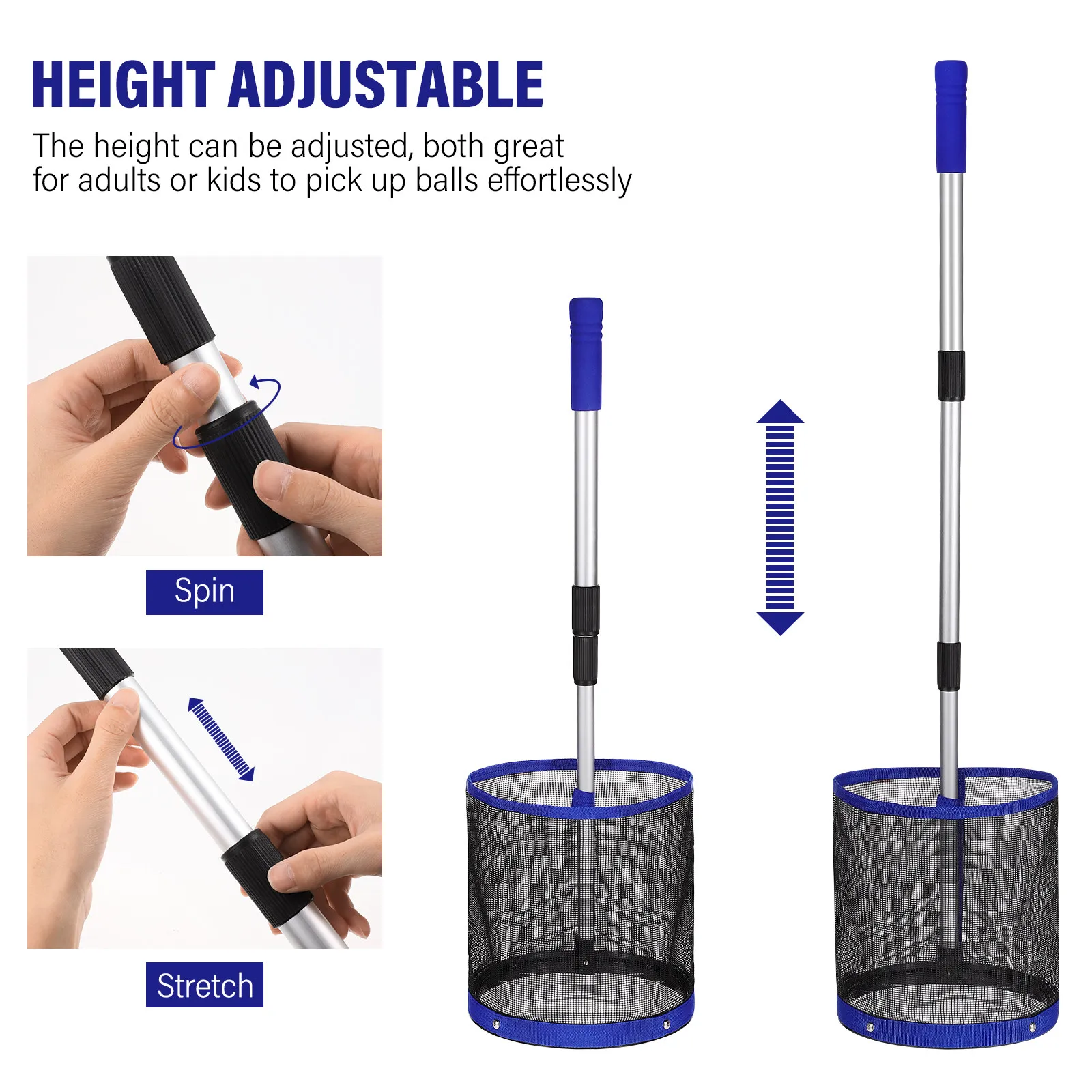 

Pong Catcher Table Tennis Ball Picker Adjustable Design Large Capacity Holds Up to 120 Balls Convenient Ball Collector