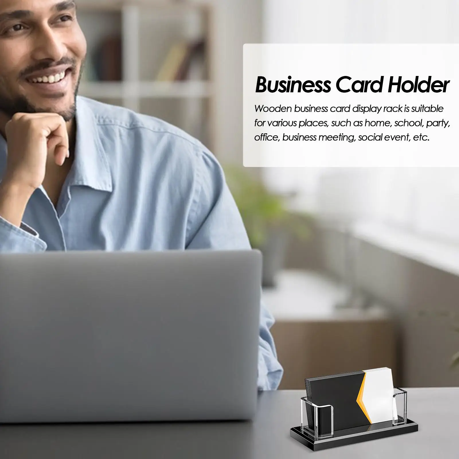 Business Card Stand Name Cards Display Holder Clear Acrylic Storage For Trade Shows Meeting Job Fairs Home Industry Seminars