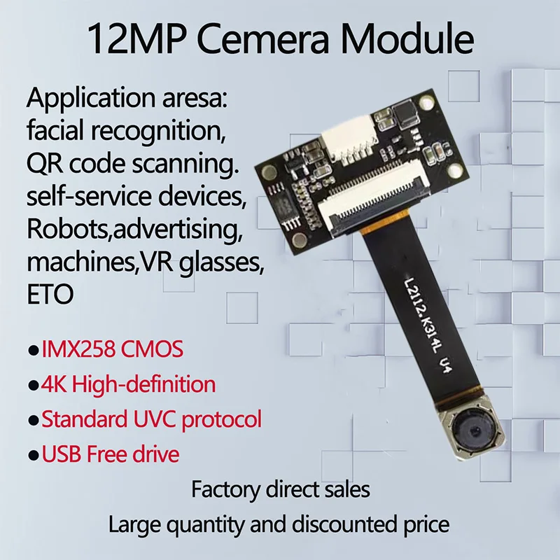 Imagem -02 - Cmos 2k 4k 3840*2160 30fps af ff Modelo de Câmera Usb Mjpeg 12mp Imx258