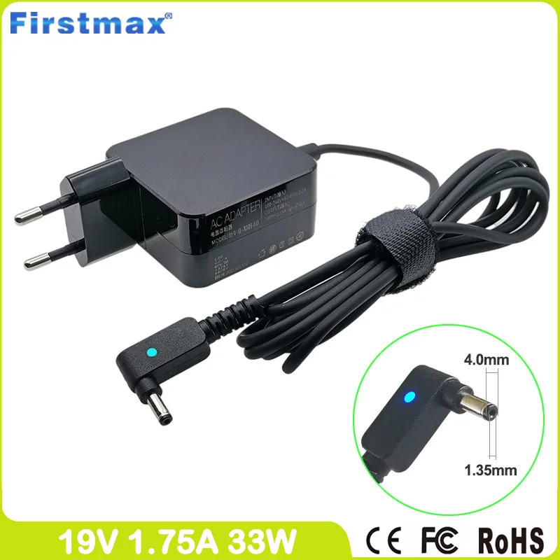 

19V 1.75A 33W AC Adapter for Asus Laptop Charger X540SAA A453SA E403NAS TP401CA F523MA R410M X580MA R406CA R523MA E201NAS