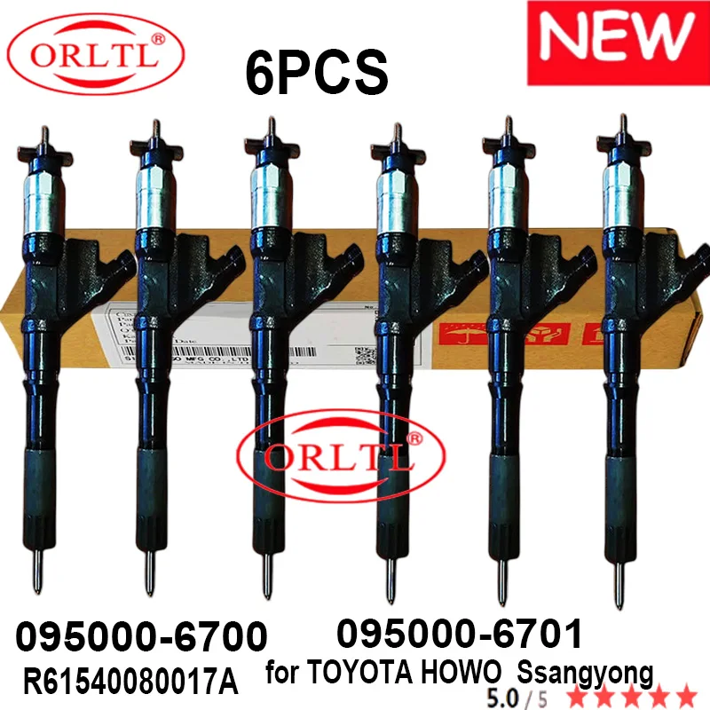 

ORLTL NEW 095000-6700 095000-6701 Diesel Injector R61540080017A for SINOTRUK HOWO R 5.0 6PCS/LOT 0950006700 0950006701