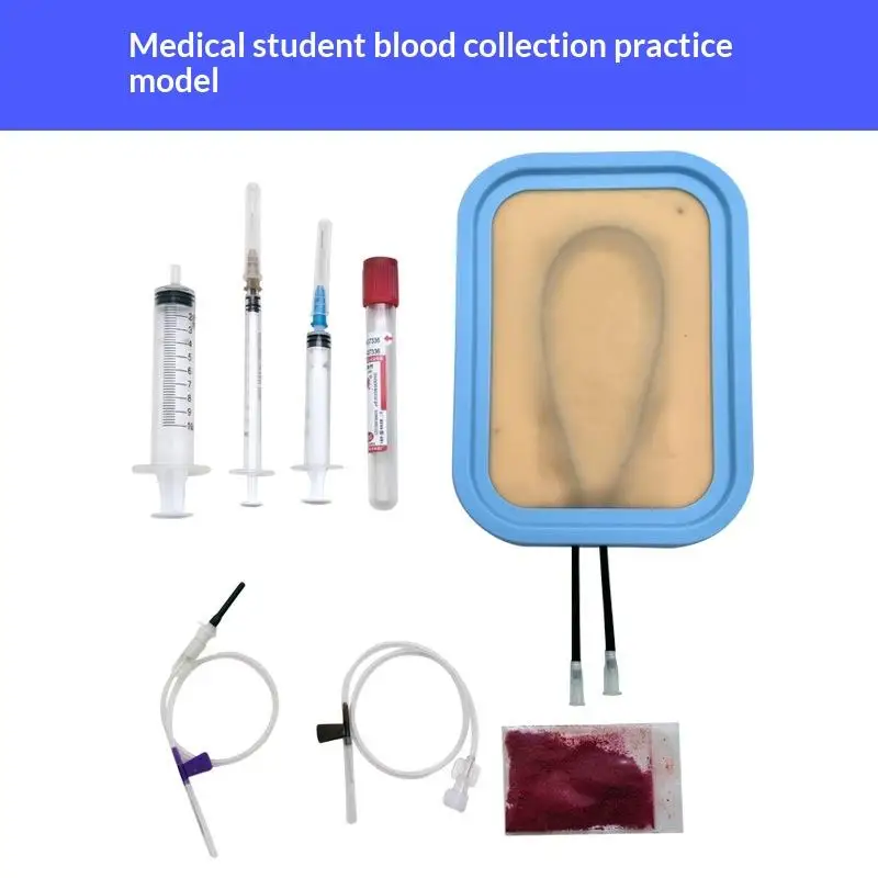1 Set Injection Training Nurses Intravenous Model Transfusion Venipuncture IV With Blood Returning Package Pad Wound Skin Suture