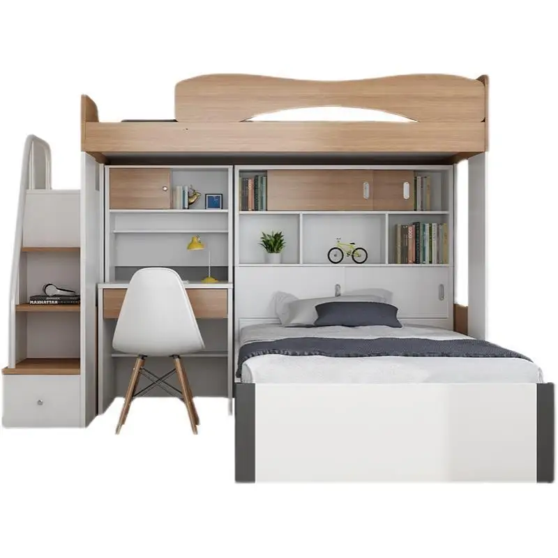 Children's bed high and low double-layer child and mother small space multi-functional combination bed