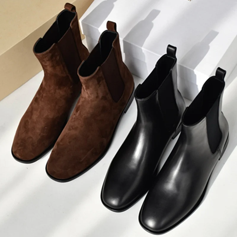 

Jenny&Dave Minimalist Fashion Autumn And Winter Women's Boots Shoes Retro Genuine Leather Chelsea Boots Women Ankle Boots