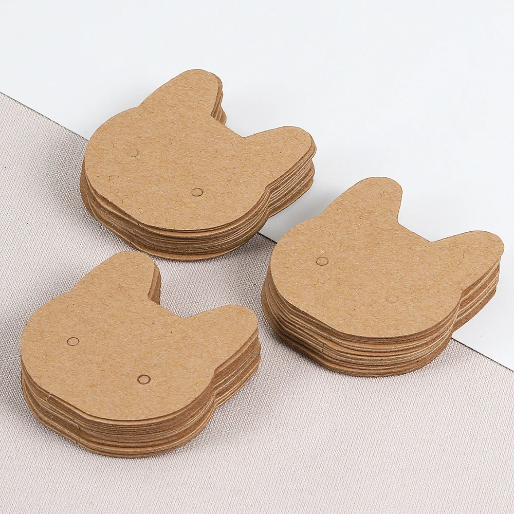 50 Stück 3,5 x 3,5 cm Katzen-Ohrringe, Ohrstecker, Grafikkarte für Halsketten, Schmuck, Verpackungen, Kartons – Detail 4