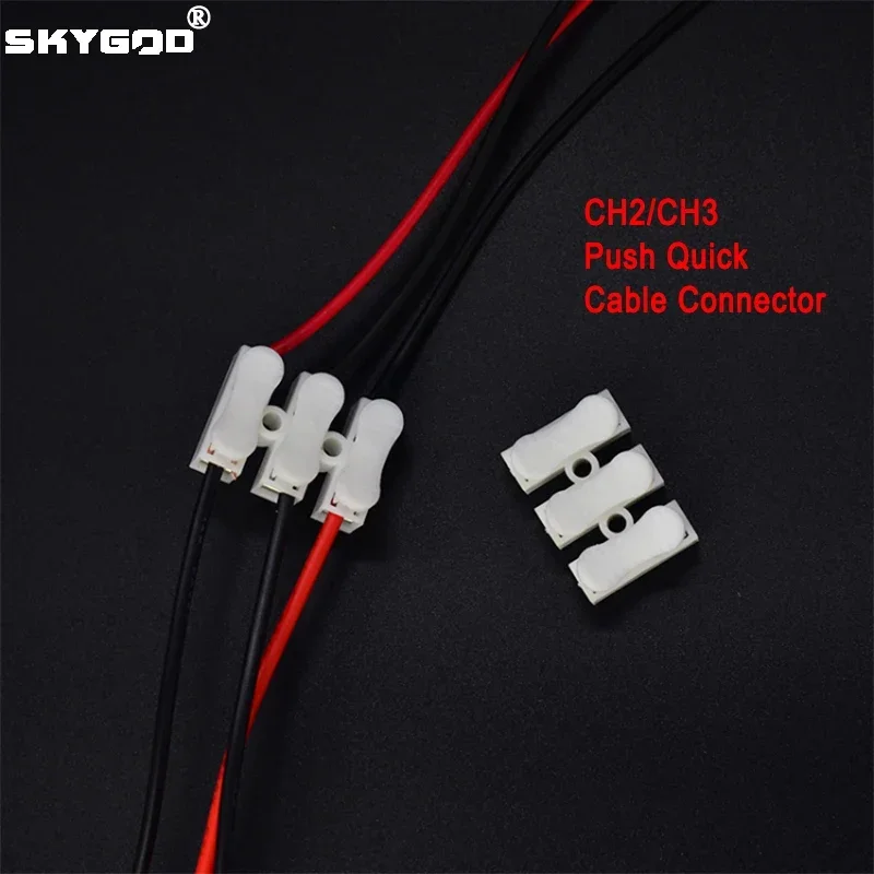 

CH2/CH3/ High Pressure Resistant 2pin 3pin 10A 220V Push Quick Wire Cable Connector White Wiring Terminal