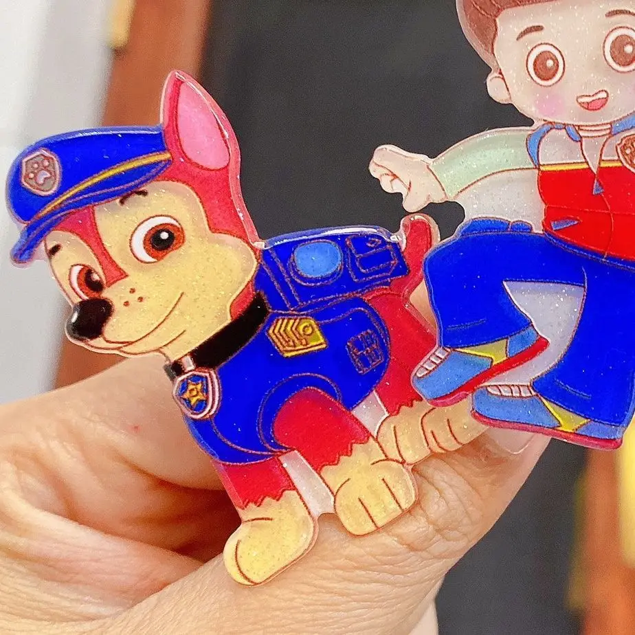 Stylish Cute Cartoon Paw Patrol Acrylic Duckbill Hair Clips for Kids Girls Teenagers Side Clips Children Toys Party Gifts