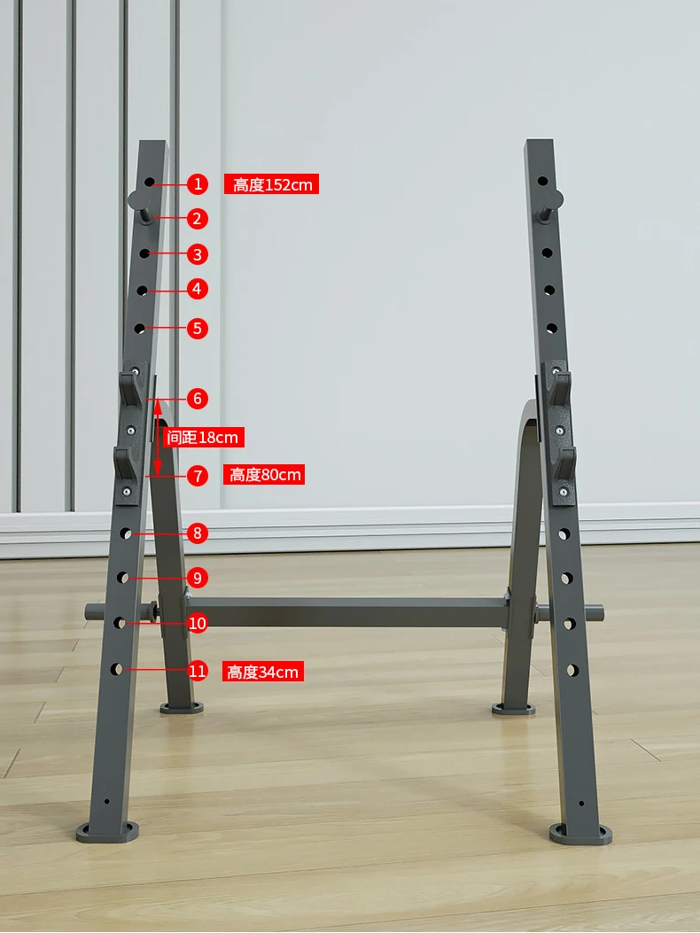 Power Rack Semi Cage Squat Rack Home Gym Equipment Barbell Press Station Weightlifting Rackpromote