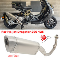 Slip On For Italjet Dragster 200 125 Motorcycle Exhaust Front Link Pipe Muffler Motocross Espace For Italjet Dragster 200 125