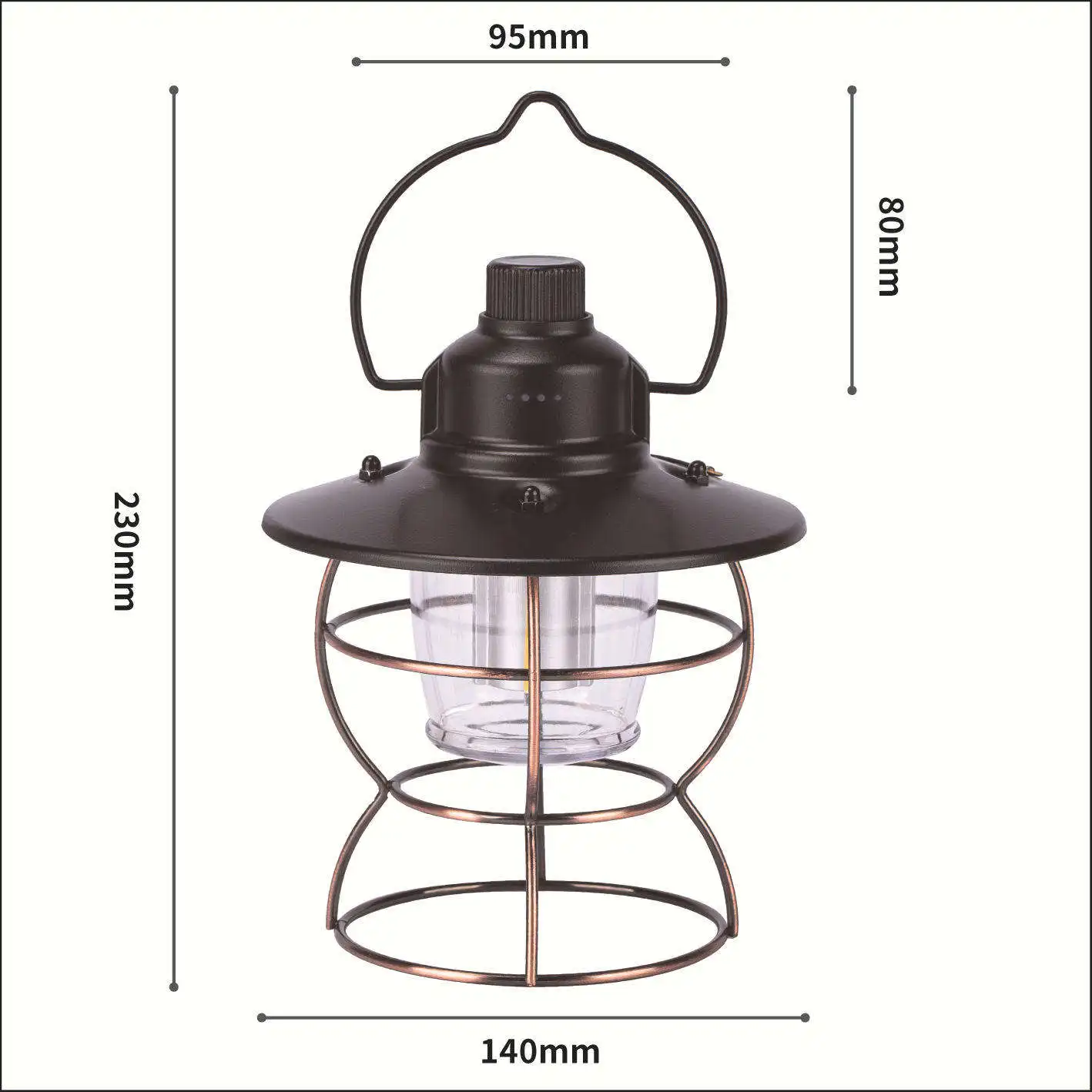 Lámpara led portátil para acampar, iluminación multifuncional, resistente al agua, estilo retro, ideal para exteriores