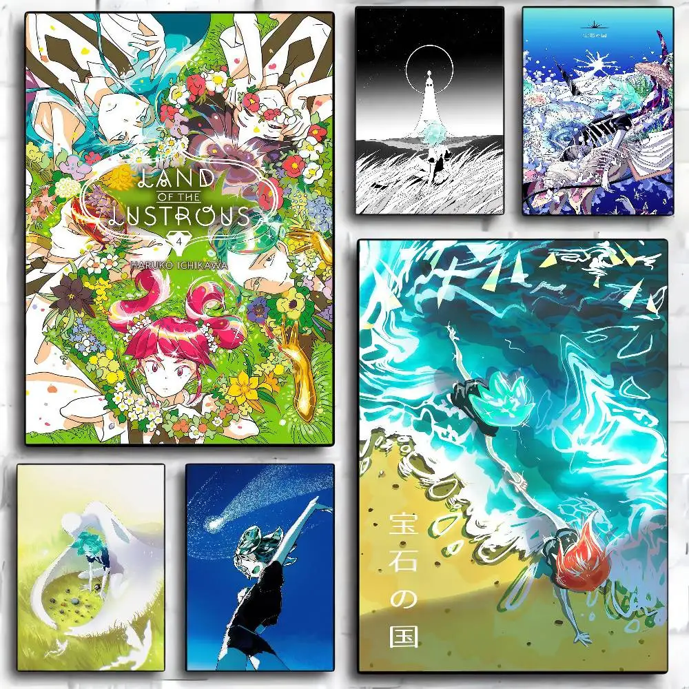 1PC Anime L-Land Of The L-Lustrous Movie Sticky Posters Retro Kraft Paper Sticker DIY Room Bar Cafe Aesthetic Art Wall Painting