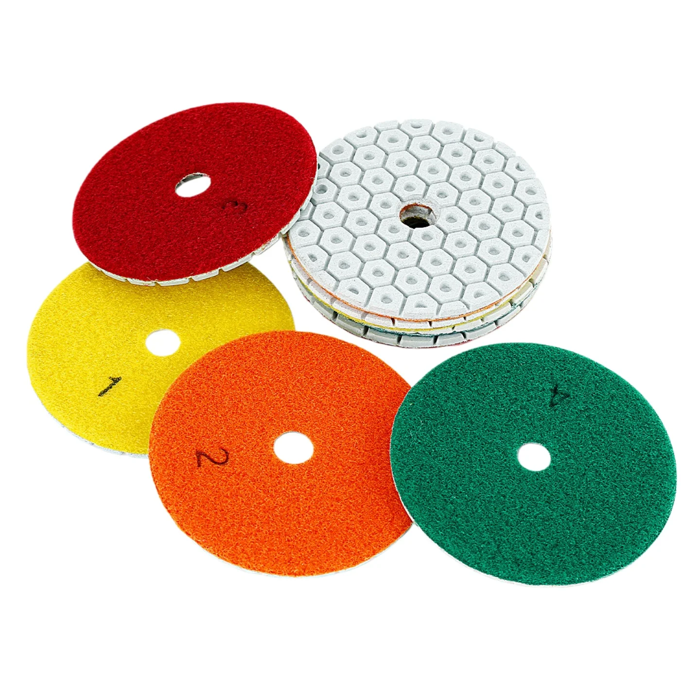 4 Stück 4 Zoll 100mm Diamant-Polierpads 4-Stufen Nass-Polierpad für Granit, Marmor, Terrazzo, Quarz Schleifpolierscheibe – Detail 10