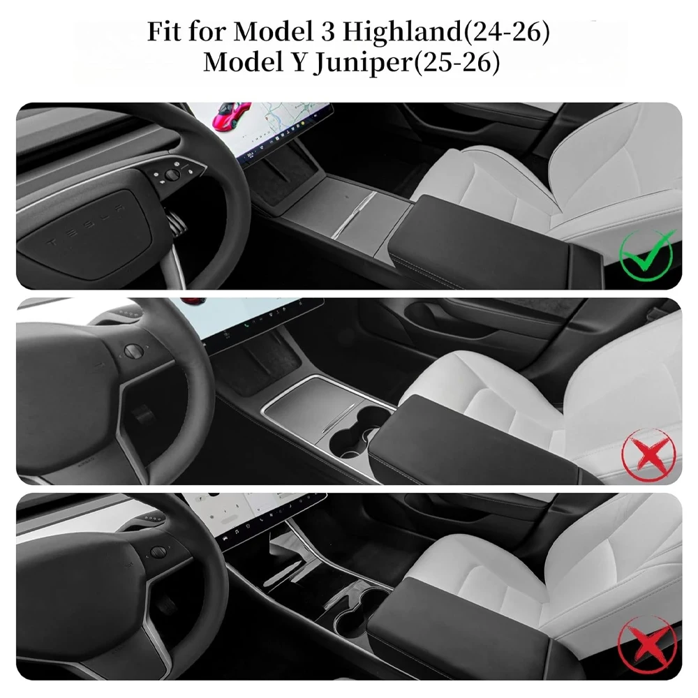 Armlehnenabdeckung für Tesla Model 3, Highland Model Y Juniper 20225, TPE-Konsolenabdeckung, Armlehnenabdeckung, Schutz, Innenzubehör – Detail 4