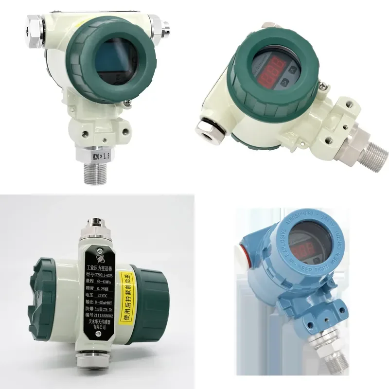 Small Range Display Industrial Pressure Transmitter High Stability Low Drift 4-20mA Output IP65 Stainless Steel 1/4NPT Thread