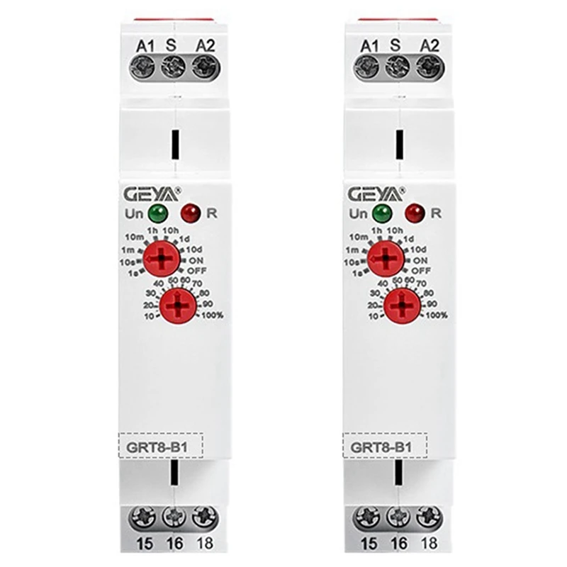 2X GEYA GRT8-B1 Off Delay Time Relay Timer Relay Electronic Type 16A, GRT8-B1 AC230V