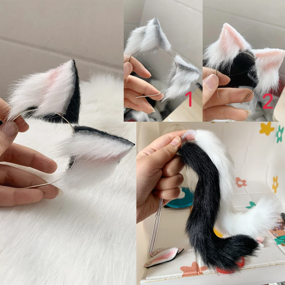 D10-P041 Handmade Toy 1/6 1/4 1/3 Uncle MSD MDD Bjd Doll Accessories Simulation Cat Ear Rabbit Ear Wolf Ear Hairband 1pcs