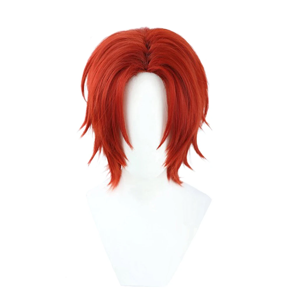 Perruques de déguisement Shanks pour hommes, Anime One, Cosplay Piece, Roleplay Fantrenfor, Red Center Parting Hair, Accessoires de costume pour adultes