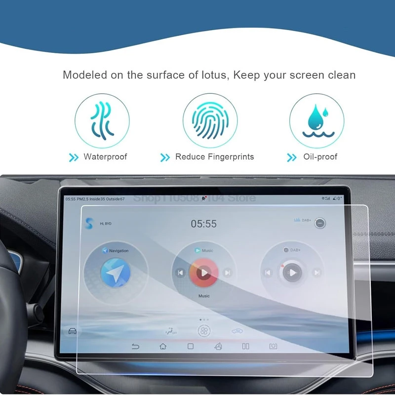 Tempered Glass For BYD Surf/Sealion 7/Tang EV/Seal U DM-i EV/Shark Dolphin/Seagull Navigation infotainment  Screen Protector