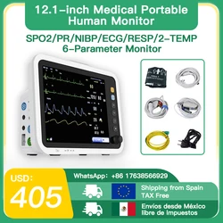 Resoxy Patient Vital Signs Monitor 12.1 Inch screen Human Use 6 Parameters Medical Patient Monitor ECG NIBP TEMP RESP SPO2 PR