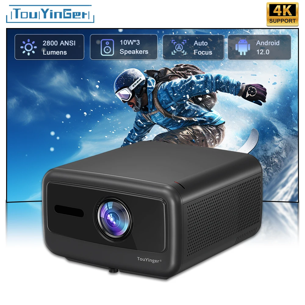 Touyinger Q12W PRO Full HD 1080P Projector 4K 2800 ANSI Android 12 Cinema Beam Projector for Home Education Conference Video