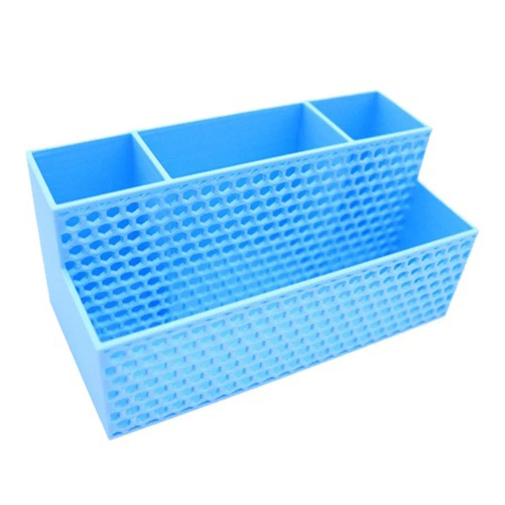 3D Printed Pen Holder Hollowed-out 4 Grid Pencil Storage Box Large Capacity Creative Stationery Organizer Student Gift