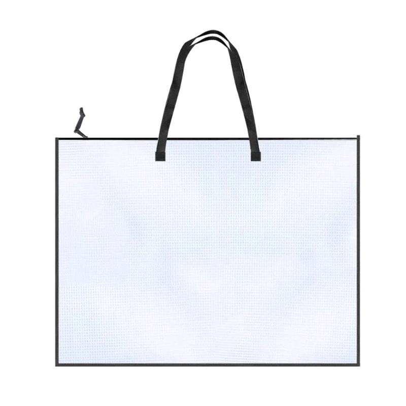 

Clear Mesh Zippered Poster Bag Art Supplies Storage Bag Waterproof Project Bag