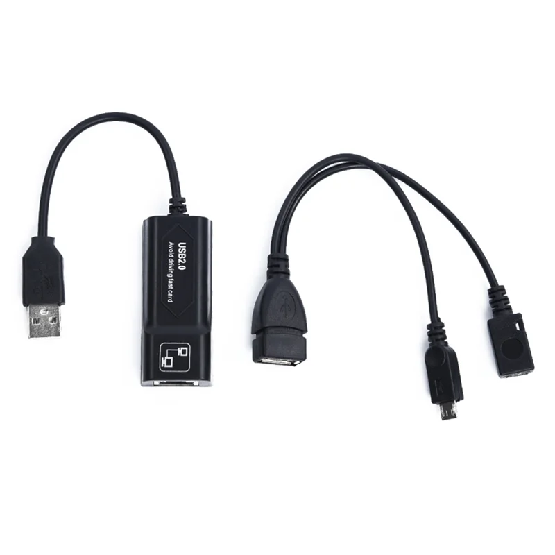 컴팩트 1세트 USB 2.0 - RJ45 어댑터 USB 2.0 어댑터 케이블 LAN 이더넷 어댑터 (미르코 OTG 포함) 아마존 파이어 TV 3 또는 스틱 GE용