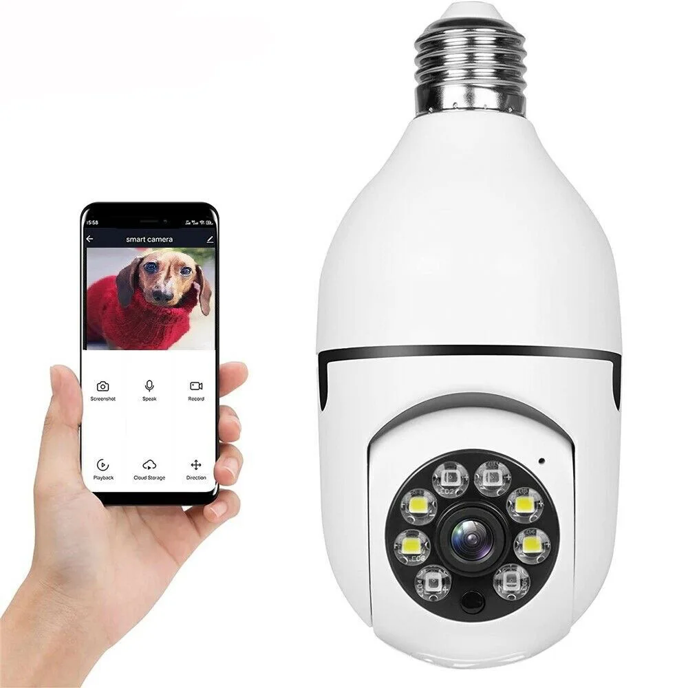 CARPBABA ICSEE 1080P Wifi Bulb E27 Surveillance Camera Full Color Night Vision 360° Rotating Tracking Two-way Talk Smart Home
