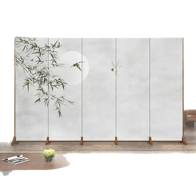 Vintage Folding Room Divider Screen Portable Partition Wall for Living Room Bedroom Office Entrance Decor