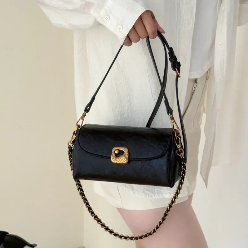 Designer Ladies Messenger Bag, Leather Shoulder Crossbody Handbag, Elegant Tote With Protective Feet
