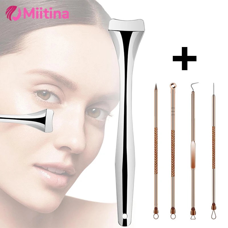 

Stainless Blackhead Removal Tool Facial Scraper Skin Scrubber Face Spatula for Deep Pore Cleansing Beauty Skin Care