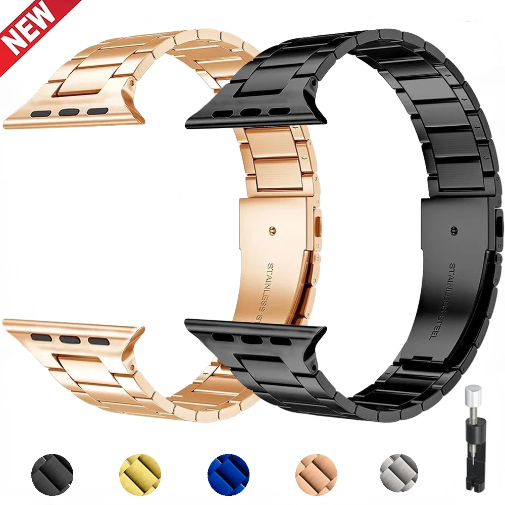 

Metal Strap for Apple Watch 45mm 41mm 44mm 40mm 42 38mm 49mm New Stainless Steel Wristband for iWatch Series Ultra 876543SE Band