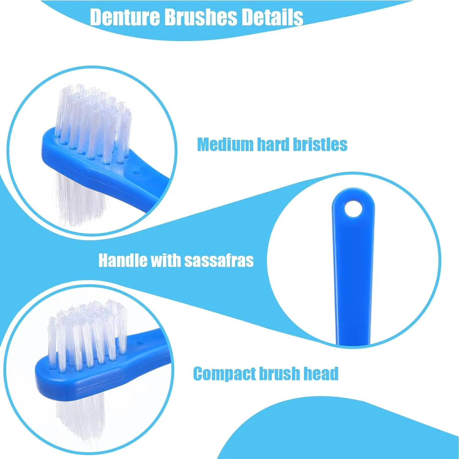 20/10Pcs-Mini Denture Brush,Dual Head Denture Clean Brush Travel Size Portable Toothbrush For False Teeth,Retainers,Mouth Guards
