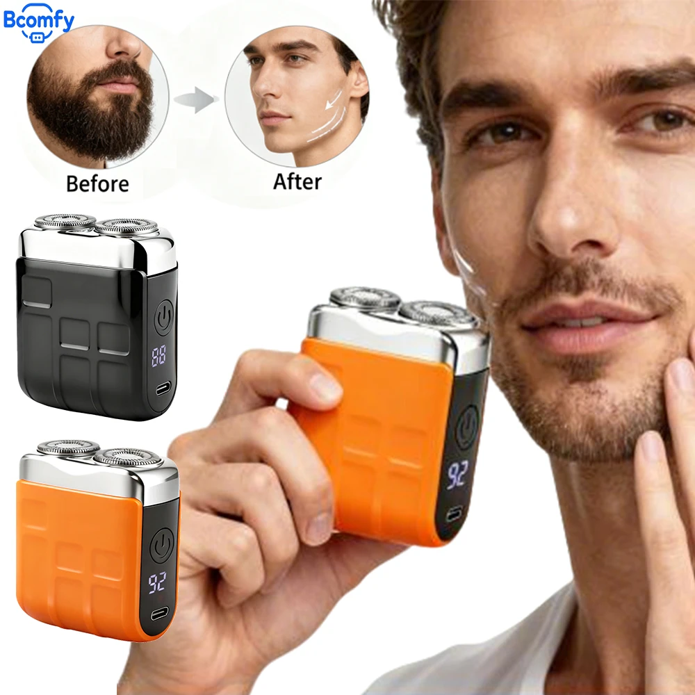 

Электробритва для мужчин, мини-интеллектуальный цифровой триммер для бороды, портативная перезаряжаемая компактная бритва для влажной/сухой уборки, гладкое бритье