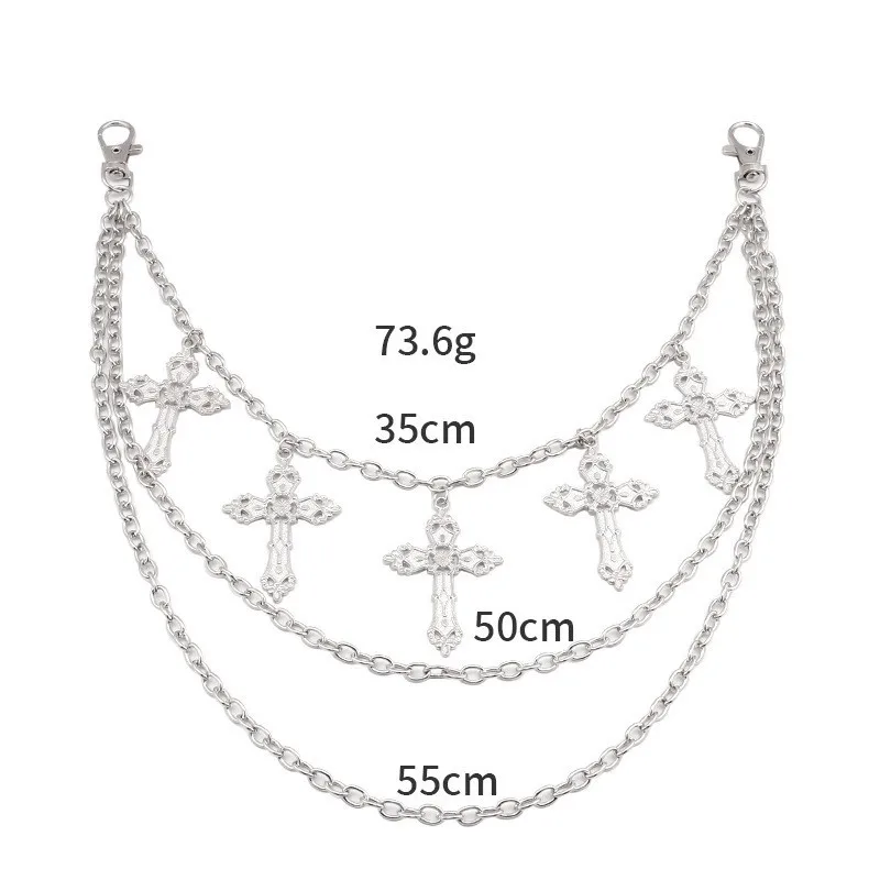 Punk Pants Chain Hip Hop Cross Charm Layered Jeans Chains Wallet  Rock for Women Men Halloween Jewelry Clothing Accessories