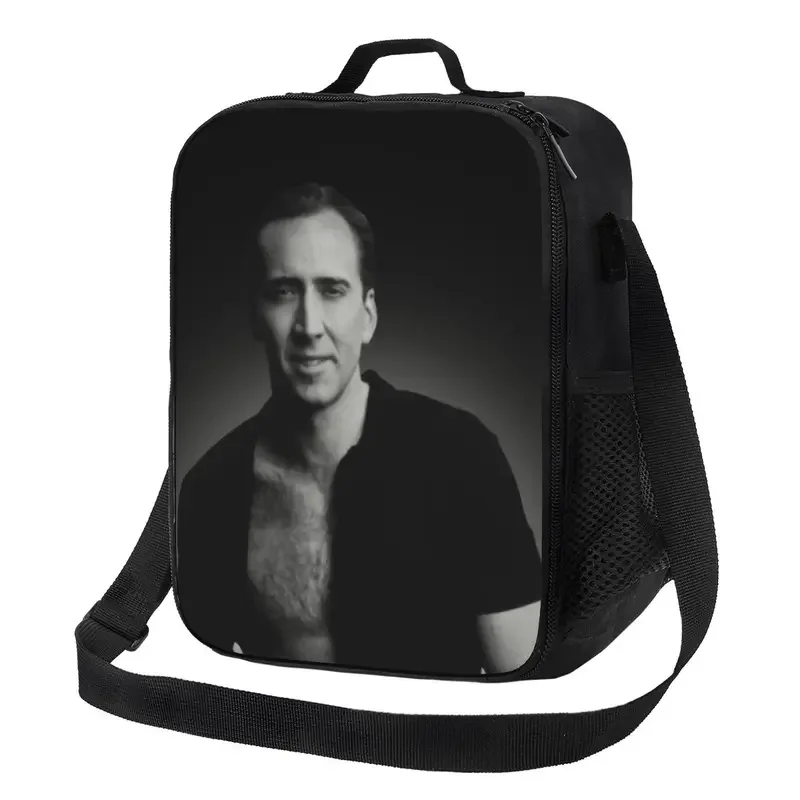 

Cool Nicolas Cage Insulated Lunch Tote Bag for Women Portable Cooler Thermal Food Lunch Box Work School Travel