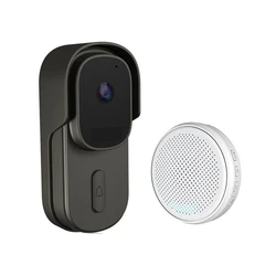 Video Doorbell Wireless Smart Doorbell Camera with Chime Tuya  1080P 2.4GHz WiFi IP65 Waterproof Remote Visual Call 2-Way Audio