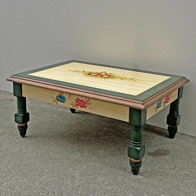 American-style kang table, bay window small coffee table, vintage painted Japanese tatami table, Mediterranean antique solid