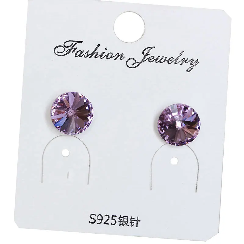 Ms Betti Small Round Rivoli Stone Crystal Stud Earrings 8mm For Women And Girls Mixed Color 2026 New Trendy Jewelry Gift