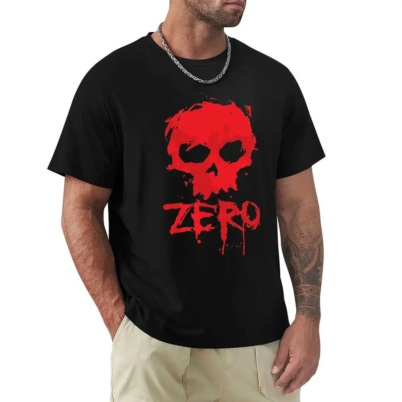 New Zero Original Skate Vintage Skull Men'S Black T-Shirt Unisex Men Women Tee Shirt