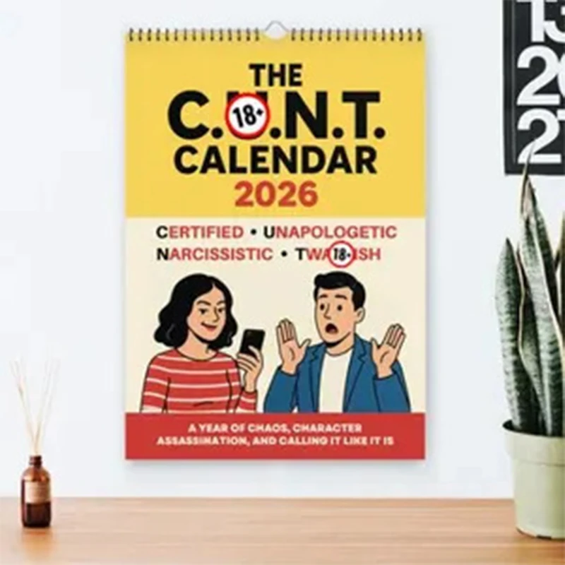 Calendário 2026 - Calendário fácil de pendurar para Bem-vindo ao Ano Novo Calendário de mesa Planejador Calendário engraçado Calendário de parede