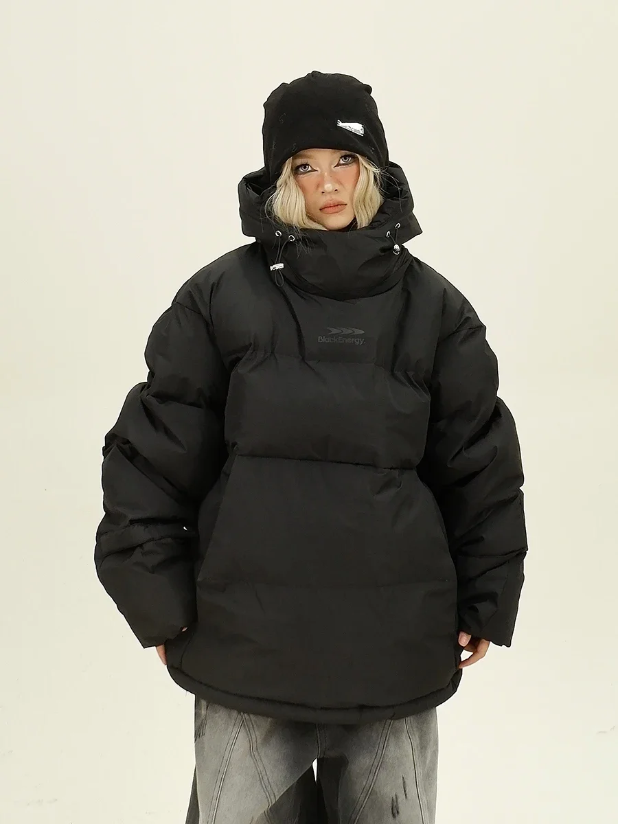 Verwijderbare Capuchon Parka 'S Dames 2024 Winter Nieuwe Losse Bf Amerikaanse Trendy Merk Retro Verdikte Jassen