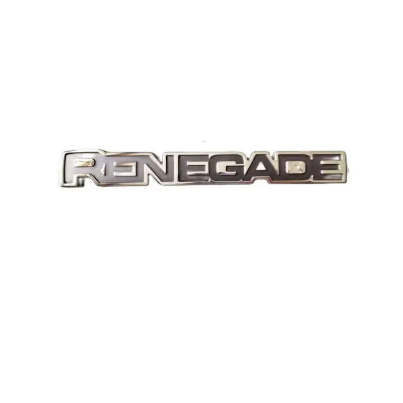 

ABS Plastic RENEGADE Car Sticker Emblem Badge Auto Logo Nameplate Black/Chrome Finish Vehicle Decal