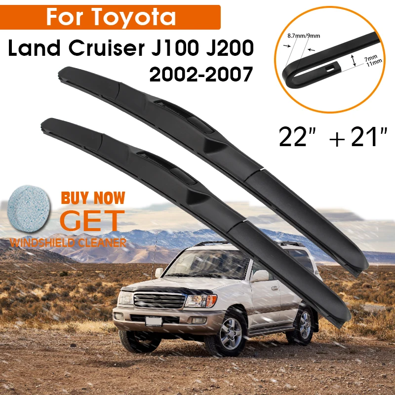 

Car Wiper Blade For Toyota Land Cruiser J100 J200 2002-2007 Windshield Front Window Wiper 22"+21" LHD RHD Auto Accessories