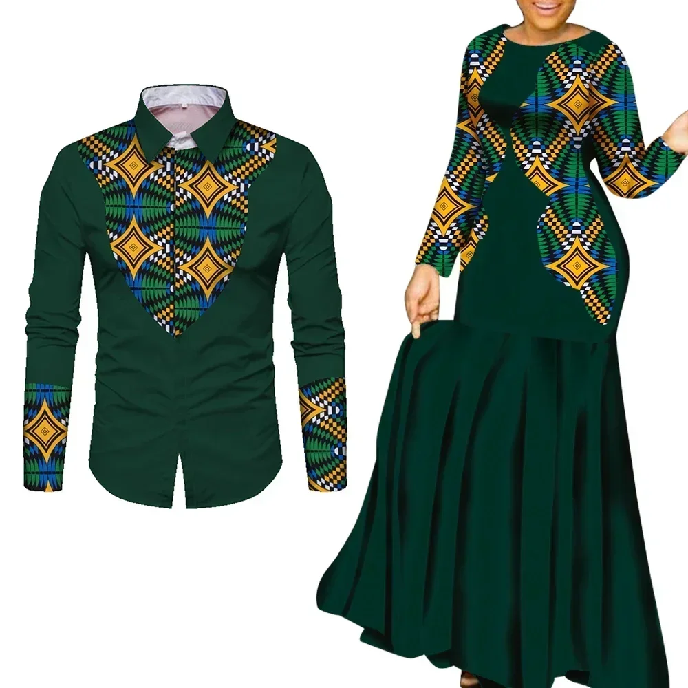 Ropa africana para pareja, ropa africana para amantes, vestido largo de fiesta para hombre y mujer WYQ