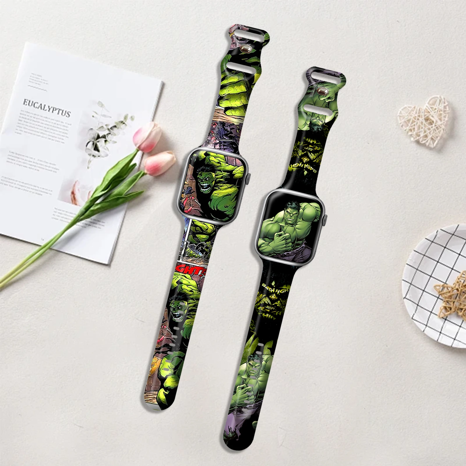 

Hulk Print Strap for iWatch 11 10 9 8 Silicone Band Replaceable Bracelet for Apple Watch 46mm 44mm 42mm 41mm 38mm Watchband