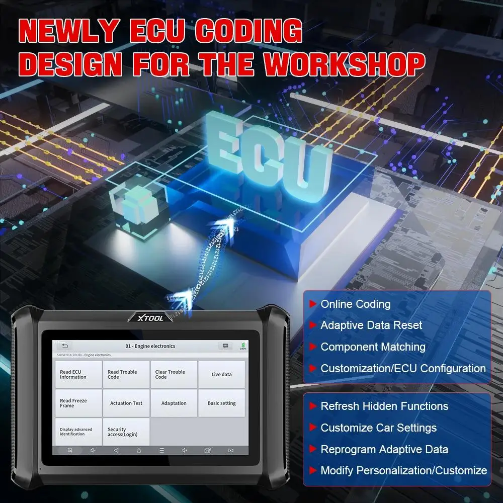 XTOOL D7S Diagnostic Scanner OBD2 Code Reader ECU Coding Active Test 28 Reset All System Automotive scanner 3 Years Free Update