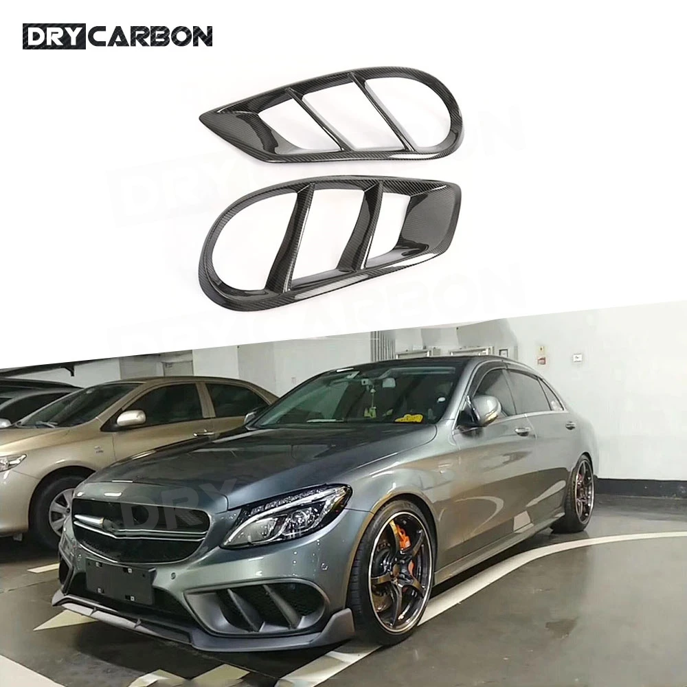 

Carbon Fiber Front Bumper Air Vent Cover Mesh Grill Frame for Benz C Class W205 C43 AMG C180 200 2015-2019 Body Kits Accessories