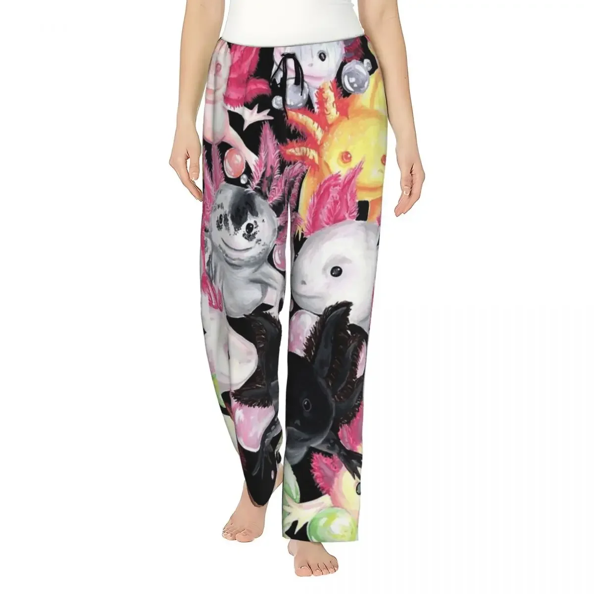 

Custom Axolotl Sea Animal Women Pajama Pants Lounge Sleep Sleepwear Bottoms with Pockets