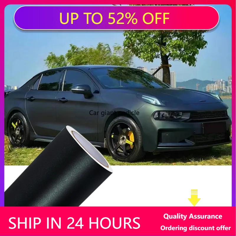 Matte Silk fabric Black Green Color Fliper Car Wrap Film Auto Plastic  Auto Plastic Assurance Air passage pattern Stickers